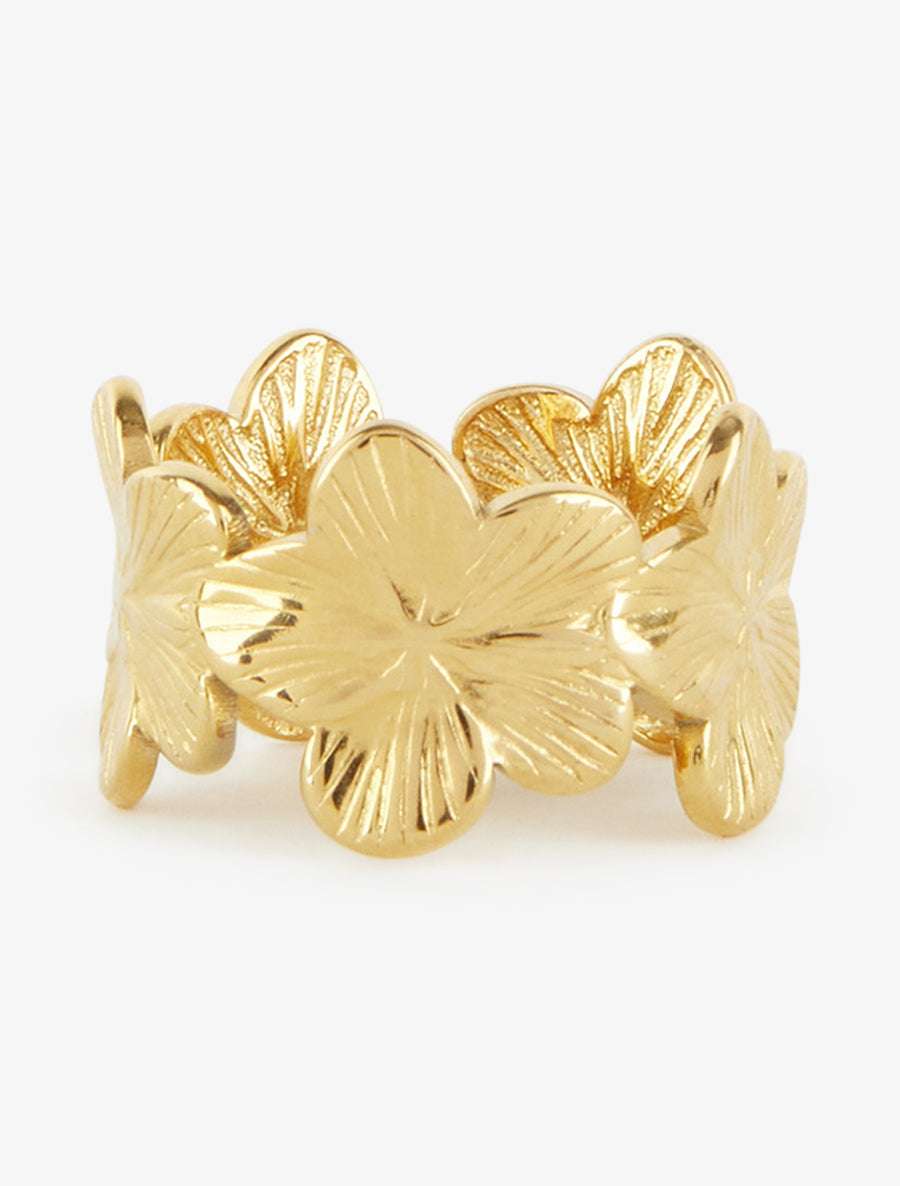 Bague à motif fleuri - Or - 3