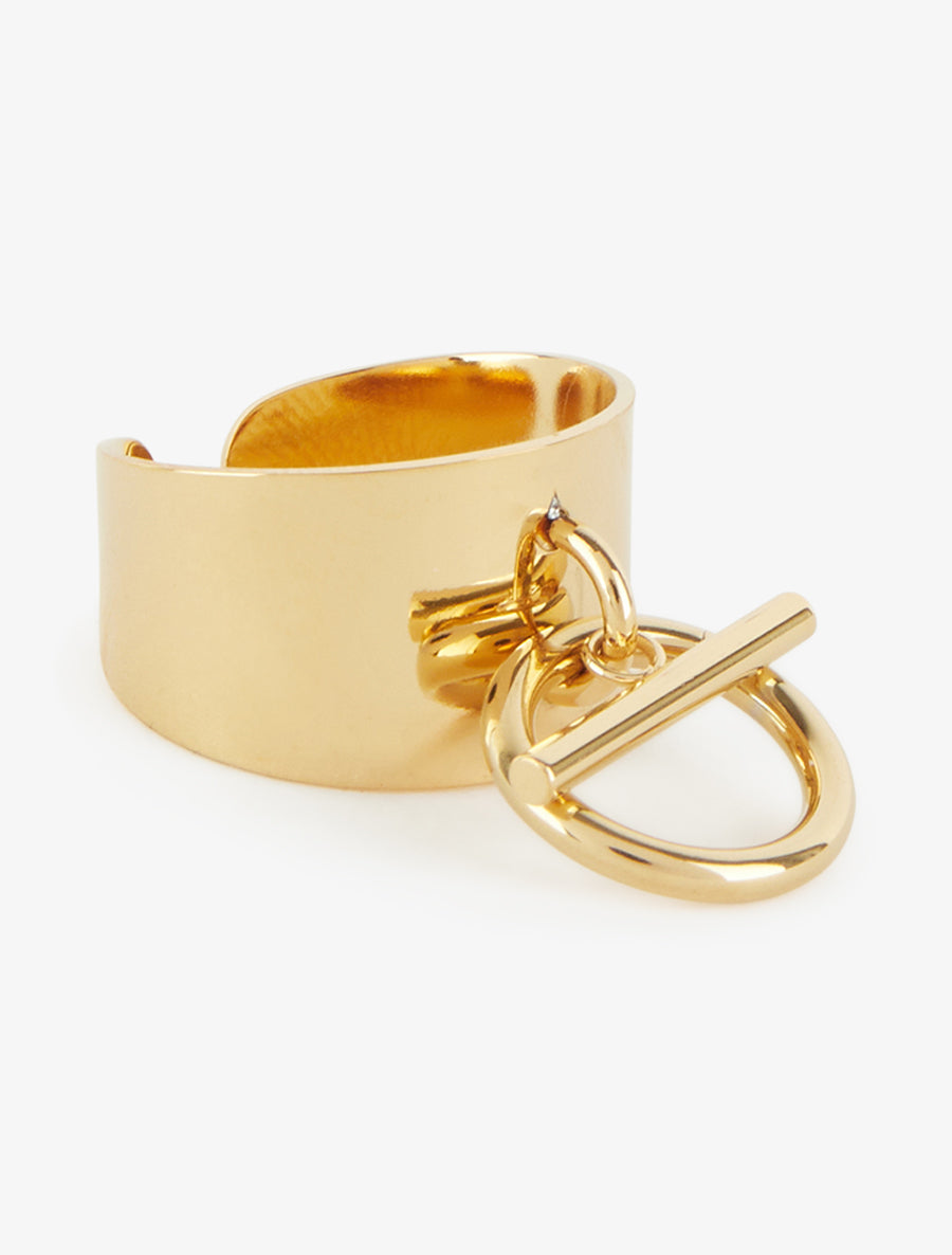 Bague large pampille femoir T - Or - 2