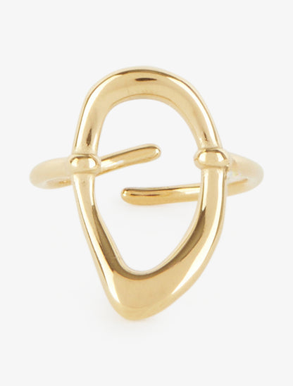 Bague ajustable motif oval ajouré - Or - 3