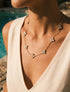 Collier à trèfles ornés de zircons blancs - Or/blanc - 1