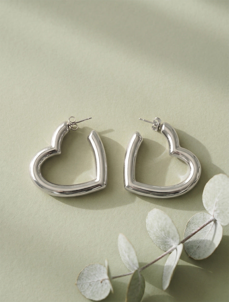Créoles coeur - Argent - 1