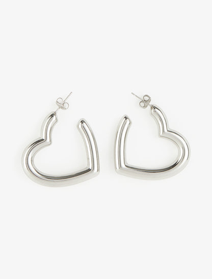 Créoles coeur - Argent - 2
