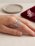 Bague multi-rangs à strass - Argent - 1