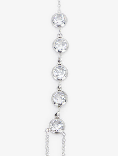Chaîne de main fine à zircons - Argent - 3