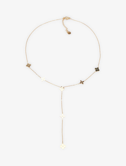 Collier en Y à motif floral - Or - 2
