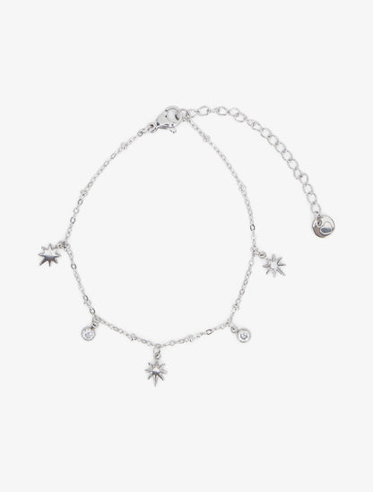Bracelet fin étoiles et zircons - Argent - 2