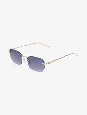 Lunettes de soleil rectangulaires sans monture - Bleu - 1