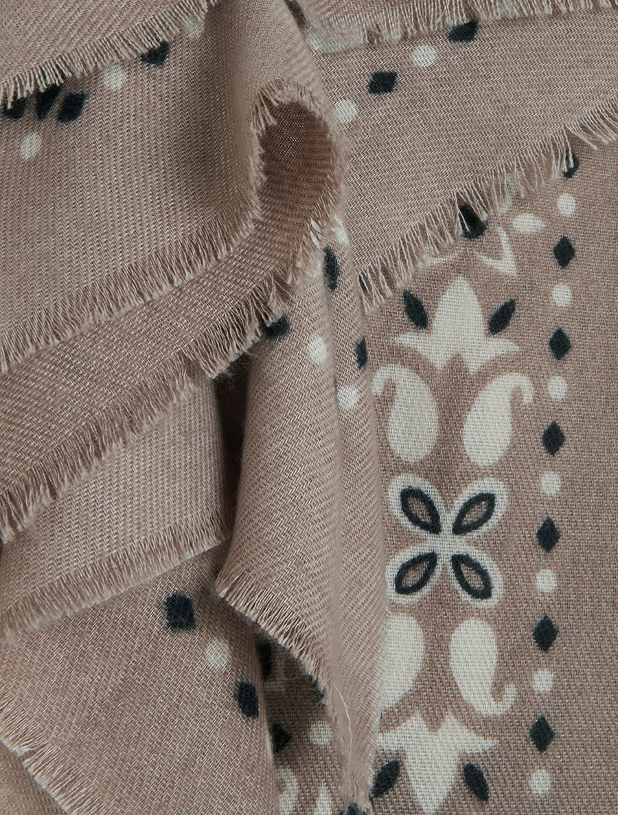 Echarpe rectangulaire à motif bandana - Taupe - 3