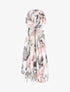 Foulard à imprimé floral et bords à pompons - Gris clair - 3