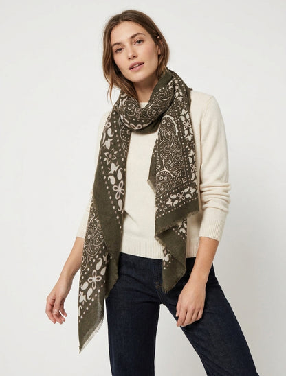 Écharpe rectangulaire bandana francs - Kaki