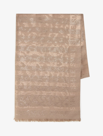 Echarpe rectangulaire irisée à motif léopard - Taupe - 2
