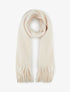 Echarpe laine duveteuse à franges - Beige - 1