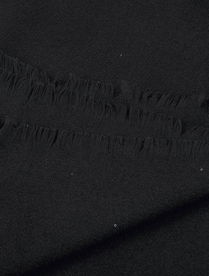 Echarpe coton mélangé à sequins - Noir - 3