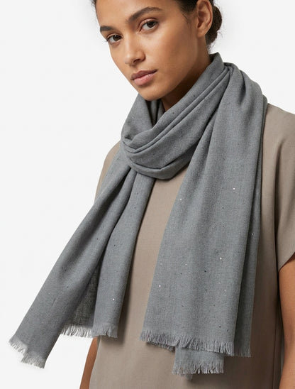 Écharpe rectangulaire à sequins - Gris