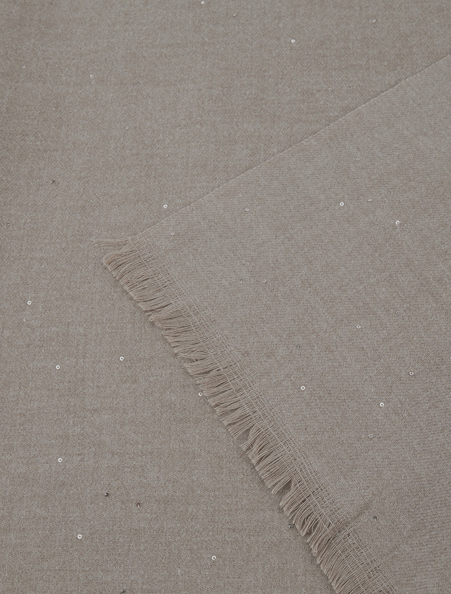 Echarpe coton mélangé à sequins - Taupe - 3