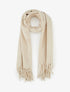 Echarpe uni à franges - Beige - 1