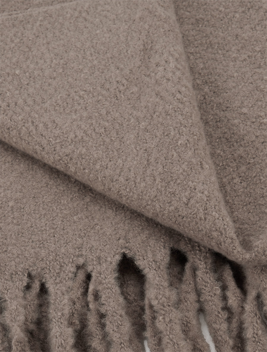 Echarpe uni à franges - Taupe - 3