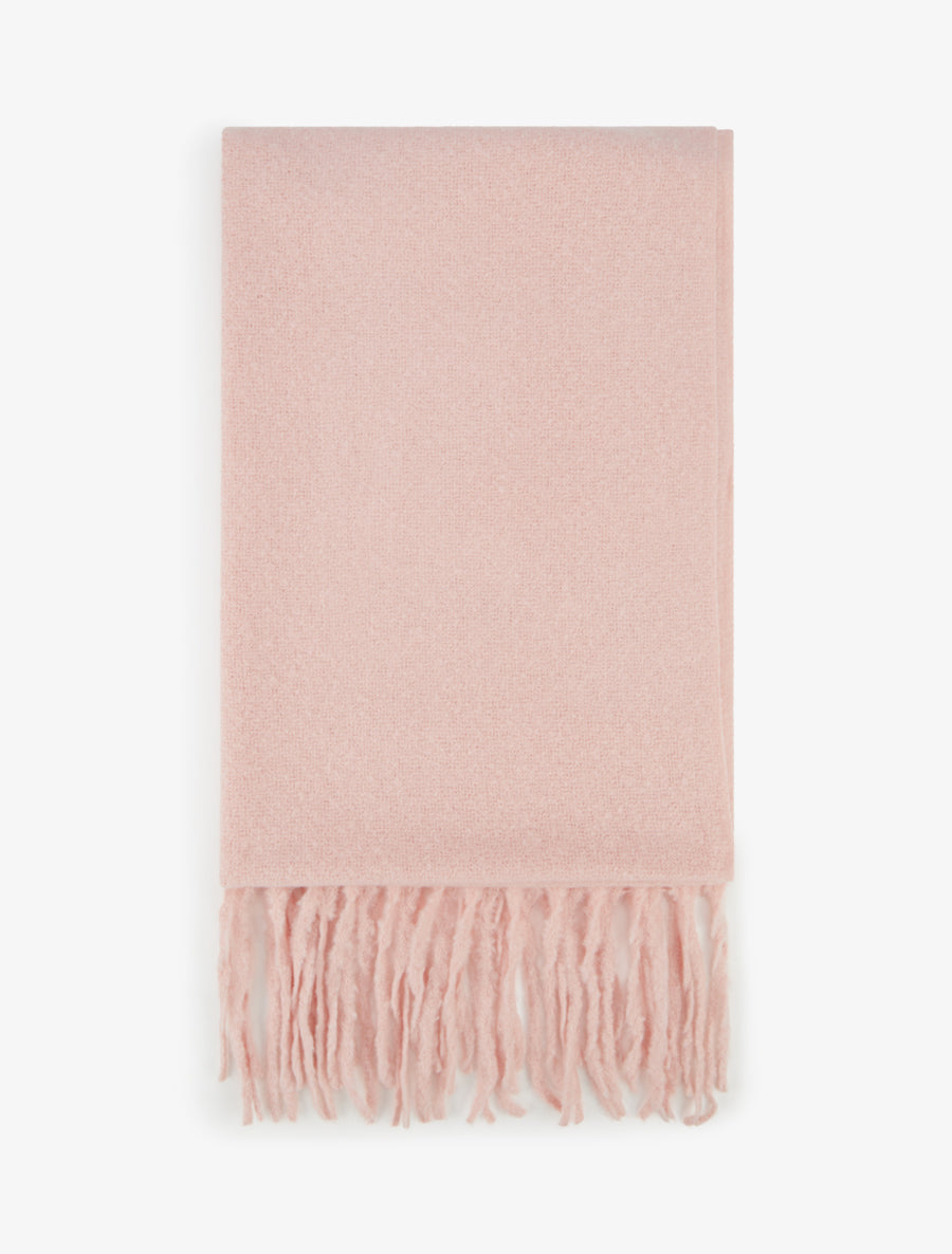 Echarpe uni à franges - Rose - 2