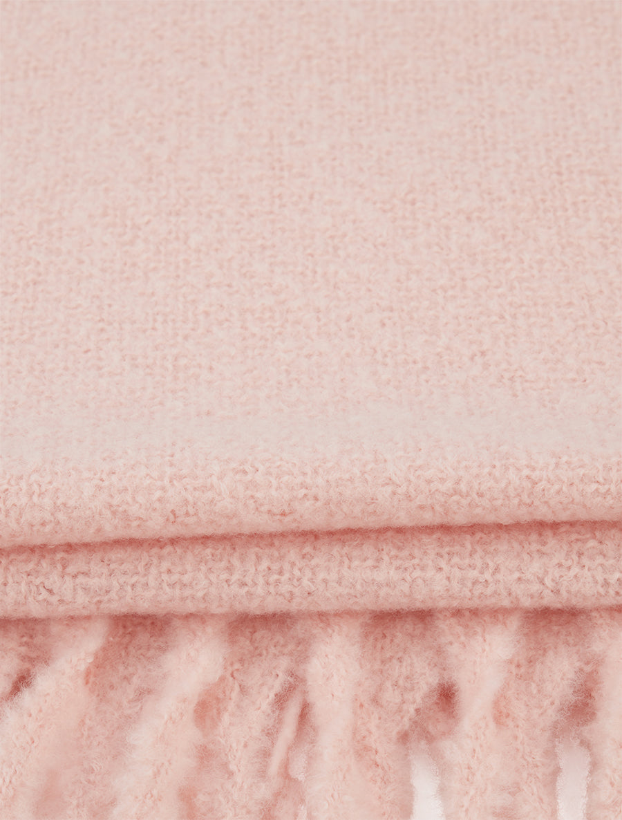 Echarpe uni à franges - Rose - 3