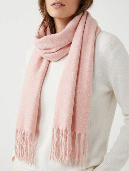 Écharpe rectangulaire à franges - Rose