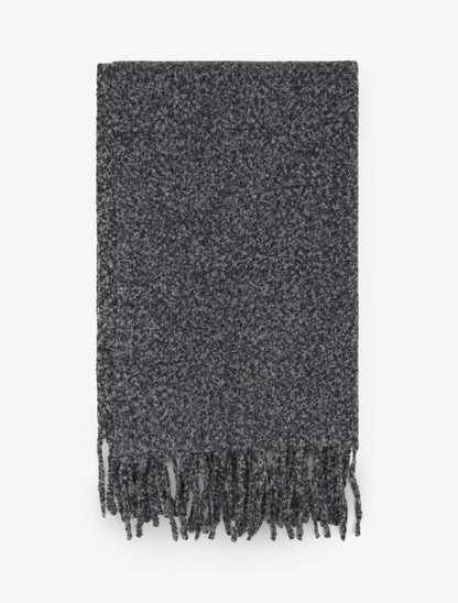 Echarpe uni à franges - Gris foncé - 2