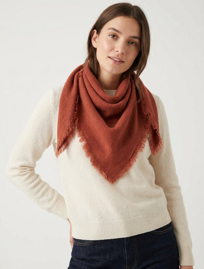 Foulard carré en laine mélangée - Orange