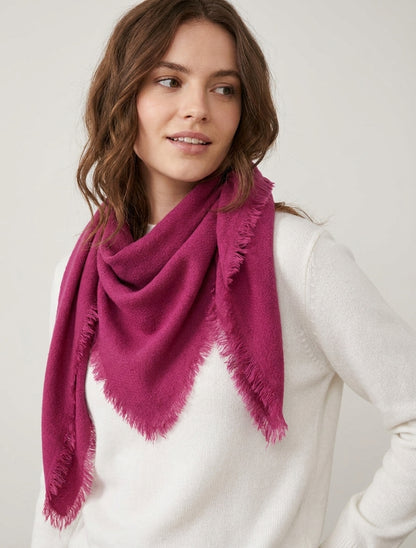 Foulard carré en laine mélangée - Fushia