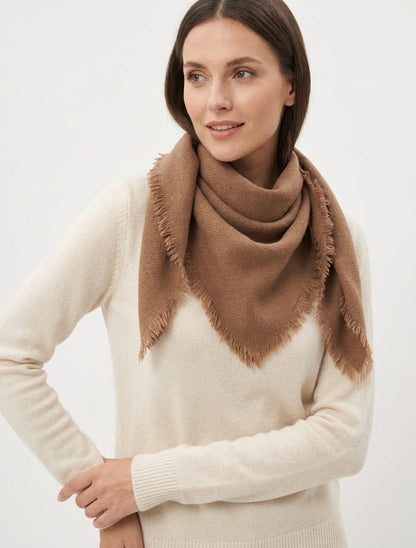 Foulard carré en laine mélangée - Camel