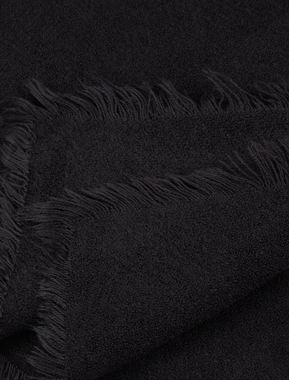 Foulard uni à bords effilochés - Noir - 3