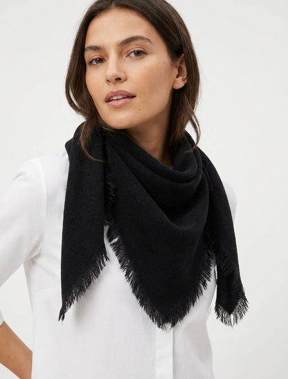 Foulard carré en laine mélangée - Noir