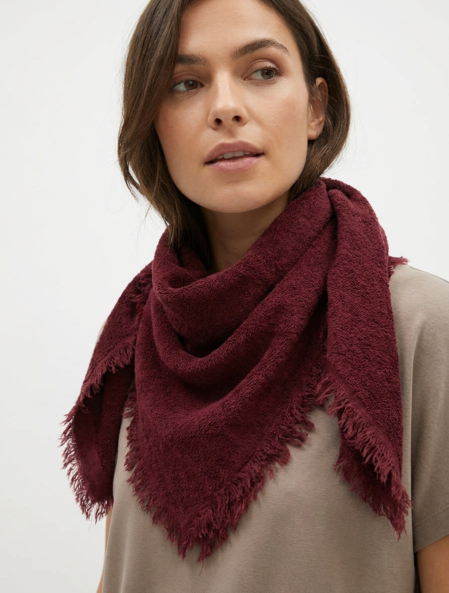 Foulard carré en laine mélangée - Bordeaux