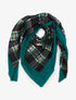 Foulard imprimé carreaux à bords effilochés - Vert - 1