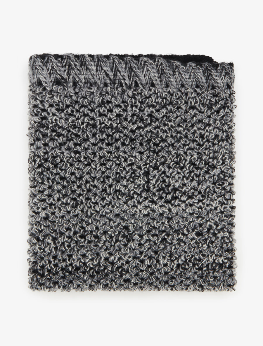 Châle triangulaire en maille bouclée - Noir - 2