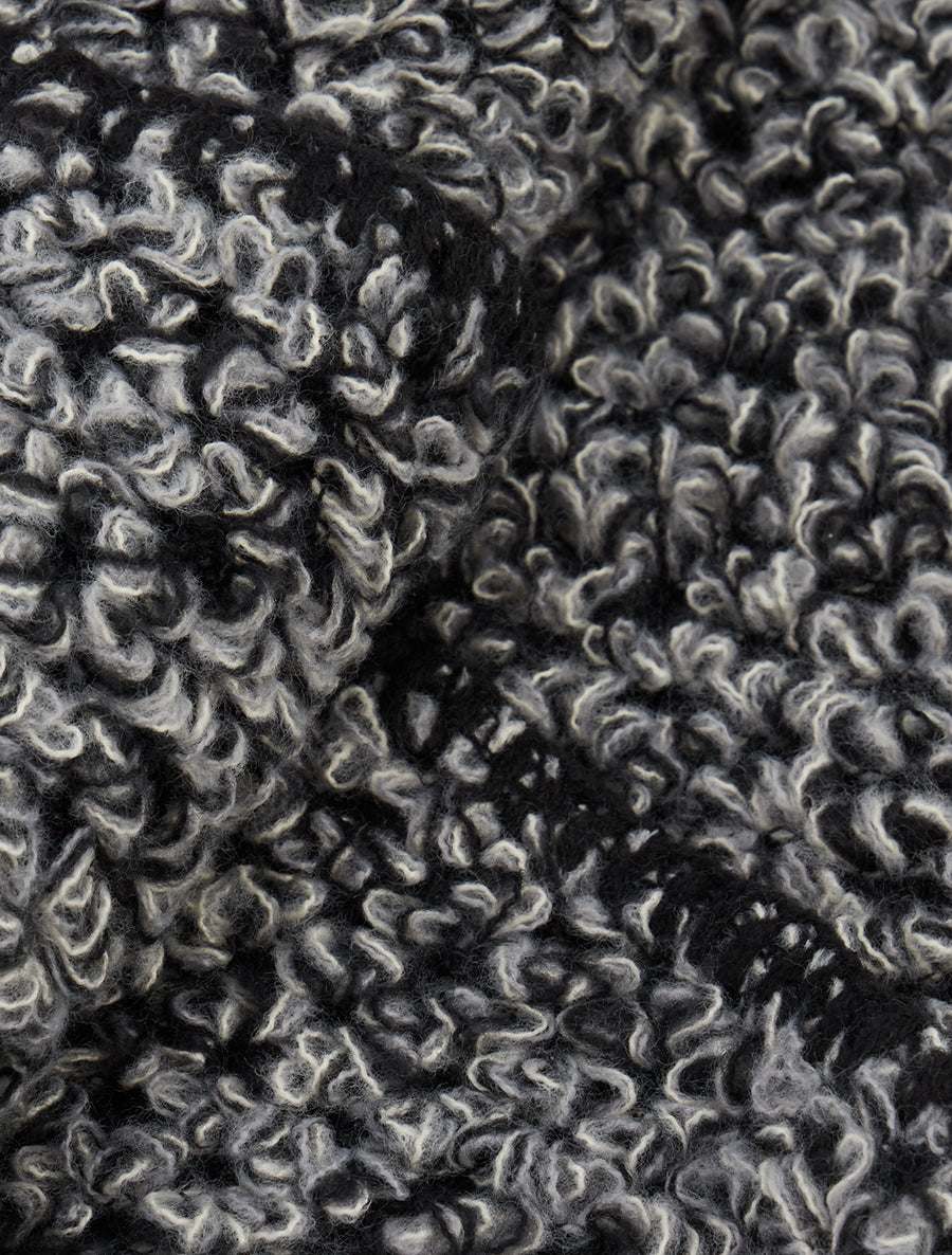 Châle triangulaire en maille bouclée - Noir - 3