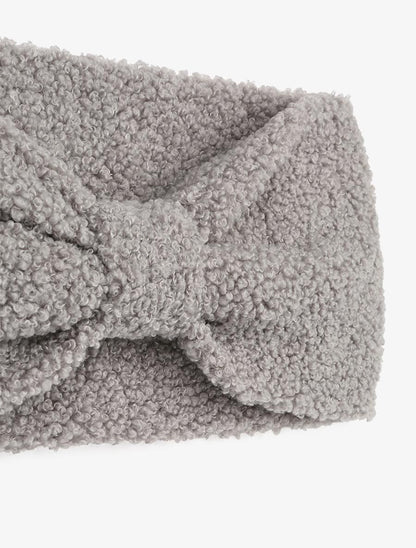 Bandeau noué pelucheux - Gris - 2