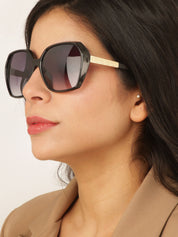 Lunettes octogonales oversize - Noir - 1