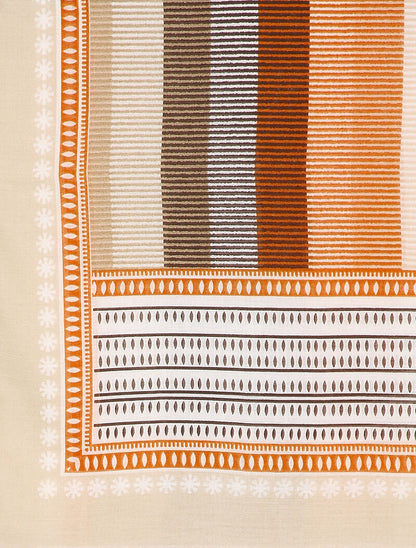 Foulard à rayures stylisées - Beige - 2
