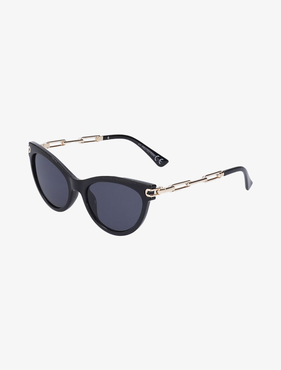 Lunettes cat eye à branches style chaîne - Noir - 2