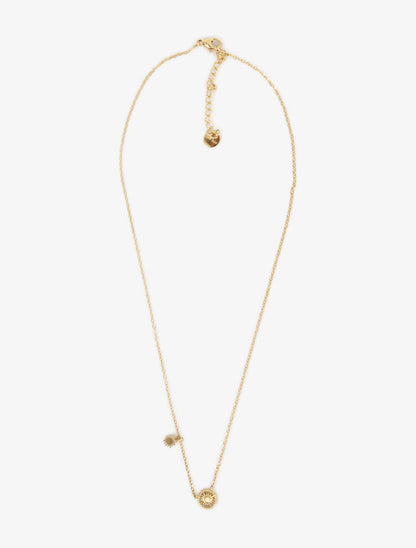 Collier à pendentif deux soleils - Or - 1
