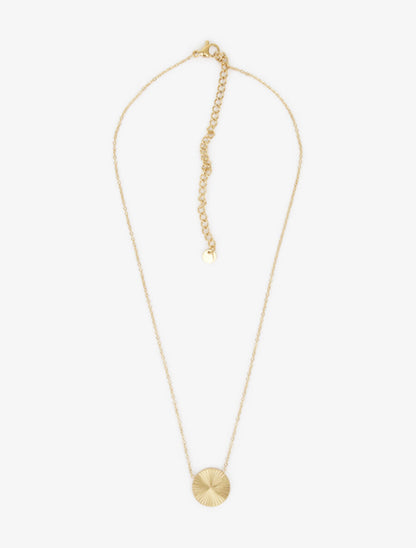 Collier à pendentif rond stylisé - Or - 2