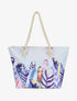 Sac de plage imprimé plumes - Bleu - 1