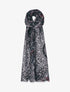 Foulard à imprimé plumes stylisées - Noir - 1