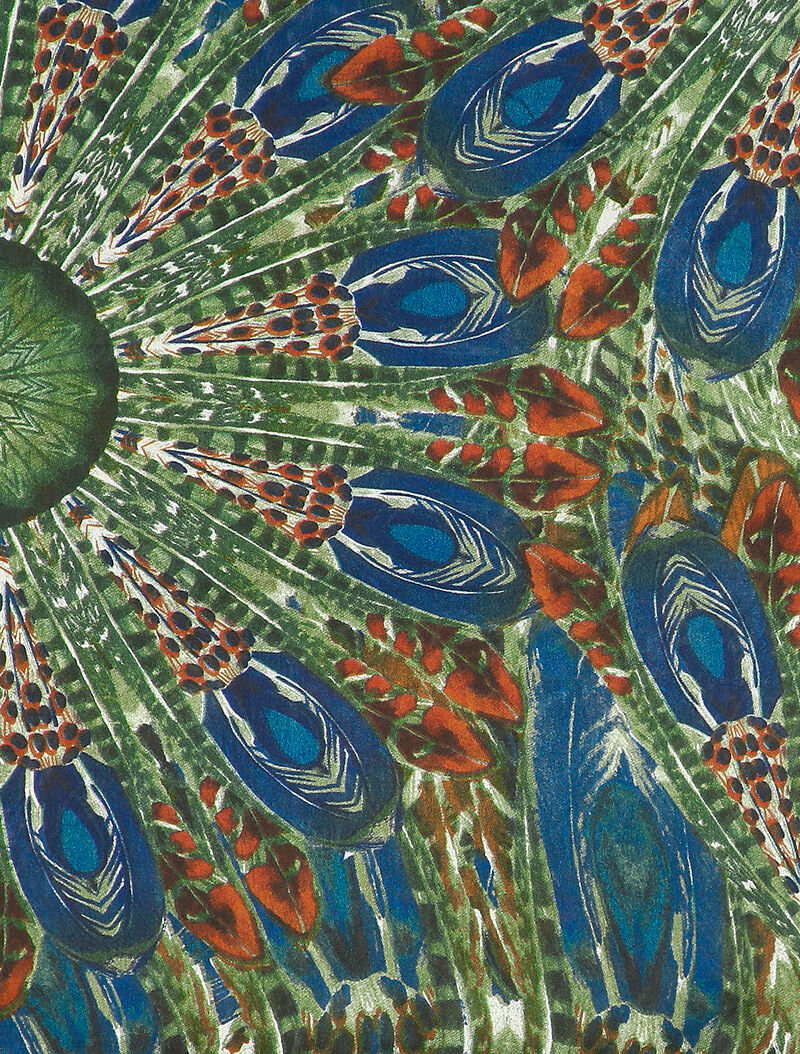 Foulard à imprimé plumes stylisées - Vert - 2
