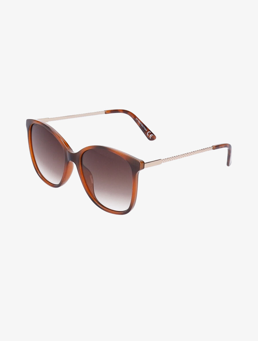 Lunettes oversize animal à branches stylisées - Camel - 2
