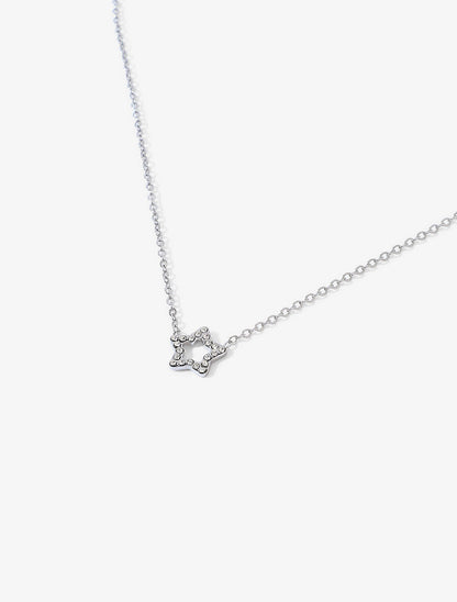 Collier à pendentif étoile ornée de zircons - Argent - 2