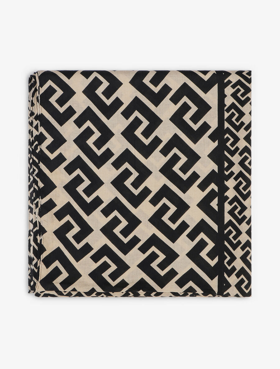 Echarpe à imprimé grec - Beige - 2