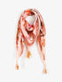 Foulard à imprimé fleuri et pampilles - Rose - 1