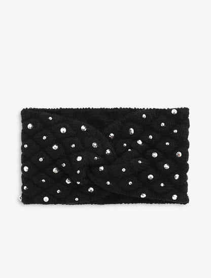 Bandeau en maille à strass - Noir - 1
