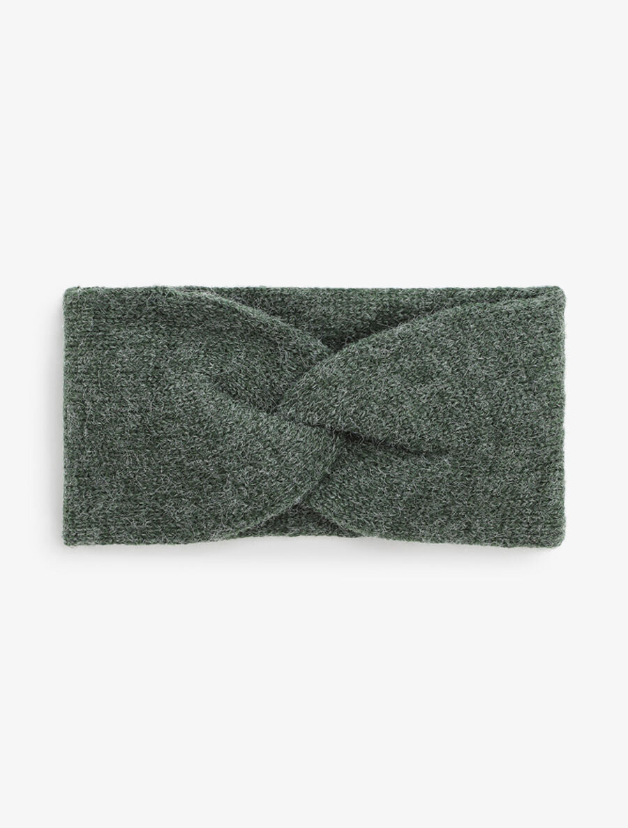 Bandeau noué en maille - Kaki - 1