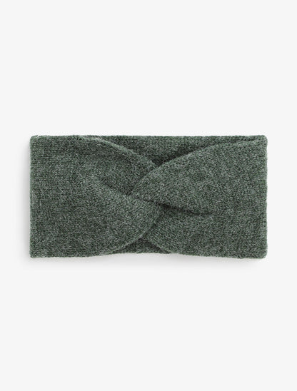 Bandeau noué en maille - Kaki - 1